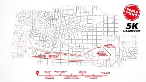 El recorrido de 5K de la Carrera Ponle Freno de Madrid 2025