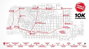 Recorrido de 10K de la Carrera Ponle Freno de Madrid 2025