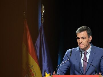 El Primer Ministro de Espa&ntilde;a, Pedro S&aacute;nchez, durante la ceremonia de clausura del "D&iacute;a Europeo de las Lenguas", en el Instituto Cervantes, el 25 de septiembre de 2023 en Madrid, Espa&ntilde;a
