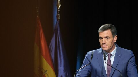 El Primer Ministro de Espa&ntilde;a, Pedro S&aacute;nchez, durante la ceremonia de clausura del "D&iacute;a Europeo de las Lenguas", en el Instituto Cervantes, el 25 de septiembre de 2023 en Madrid, Espa&ntilde;a